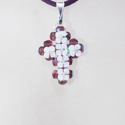 Pendant 30cm - Adena-Purple Suedine - Pendant 30cm - Laiton argenté